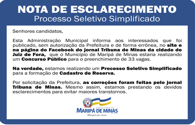 Leia mais sobre o artigo Prefeitura de Maripá esclarece publicação equivocada sobre concurso público