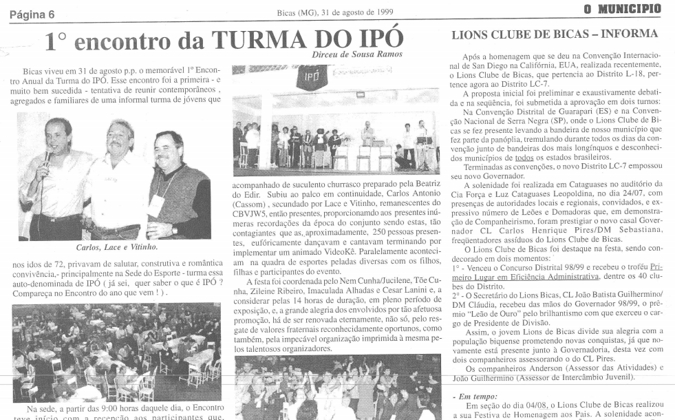 Leia mais sobre o artigo Em agosto de 1999, O Município publicava