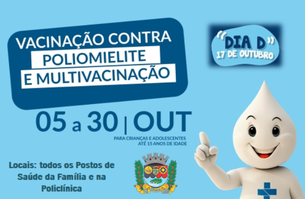 Leia mais sobre o artigo Campanha Nacional de Vacinação Contra a Poliomielite e Multivacinação inicia na segunda-feira (05/10)
