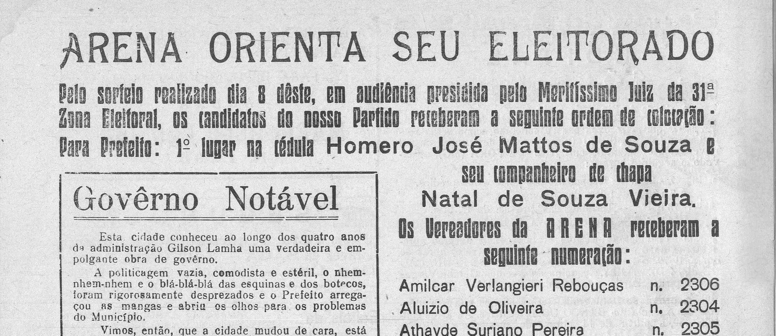 Leia mais sobre o artigo Há 50 anos em 11/10/1970, O Município publicava: Governo Notável, Atletas Biquenses no Chile e Coluna Social