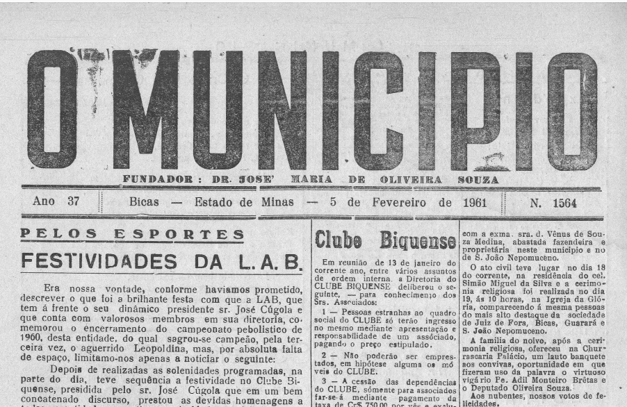 Leia mais sobre o artigo Em fevereiro de 1961, O Município publicava