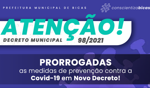Leia mais sobre o artigo Prefeito de Bicas prorroga medidas de prevenção contra a Covid-19