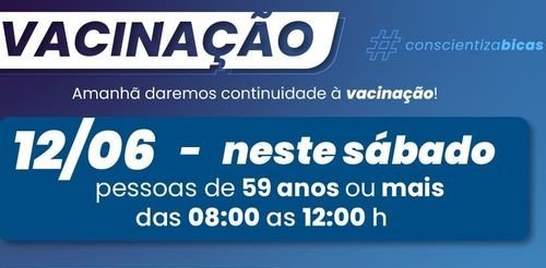 Leia mais sobre o artigo Covid-19: vacinação 59 anos ou mais neste sábado, 12/06
