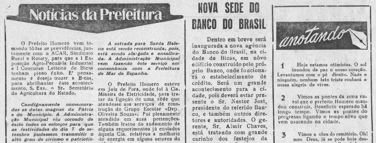 Leia mais sobre o artigo Há 50 anos, em 19/09/1971, O MUNICÍPIO publicava: Notícias da Prefeitura / Anotando / Coluna Social (José Maria Ramos) / GranOlimpicoCircus