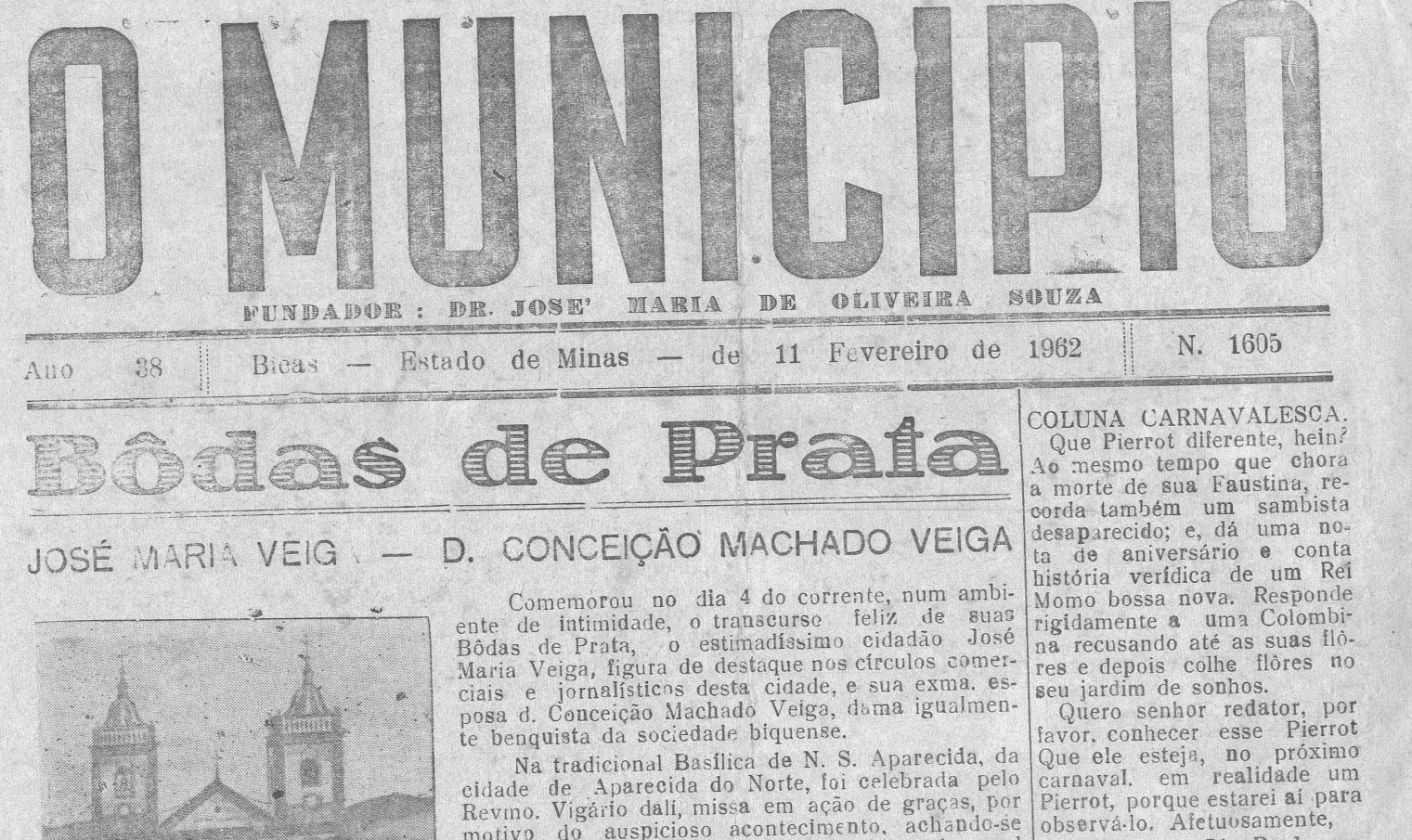 Leia mais sobre o artigo Há 60 anos, em 11/02/1962, O MUNICÍPIO publicava: Pavoroso Incêndio / Coluna Carnavalesca / Vida Esportiva