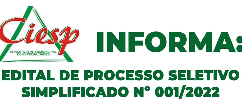 Leia mais sobre o artigo Ciesp / Edital de Processo Seletivo Simplificado n. 001/2022