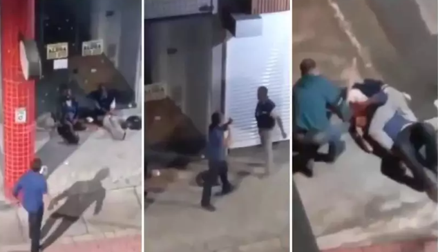 Leia mais sobre o artigo Vídeo: exaltado, homem agride pessoas em situação de rua