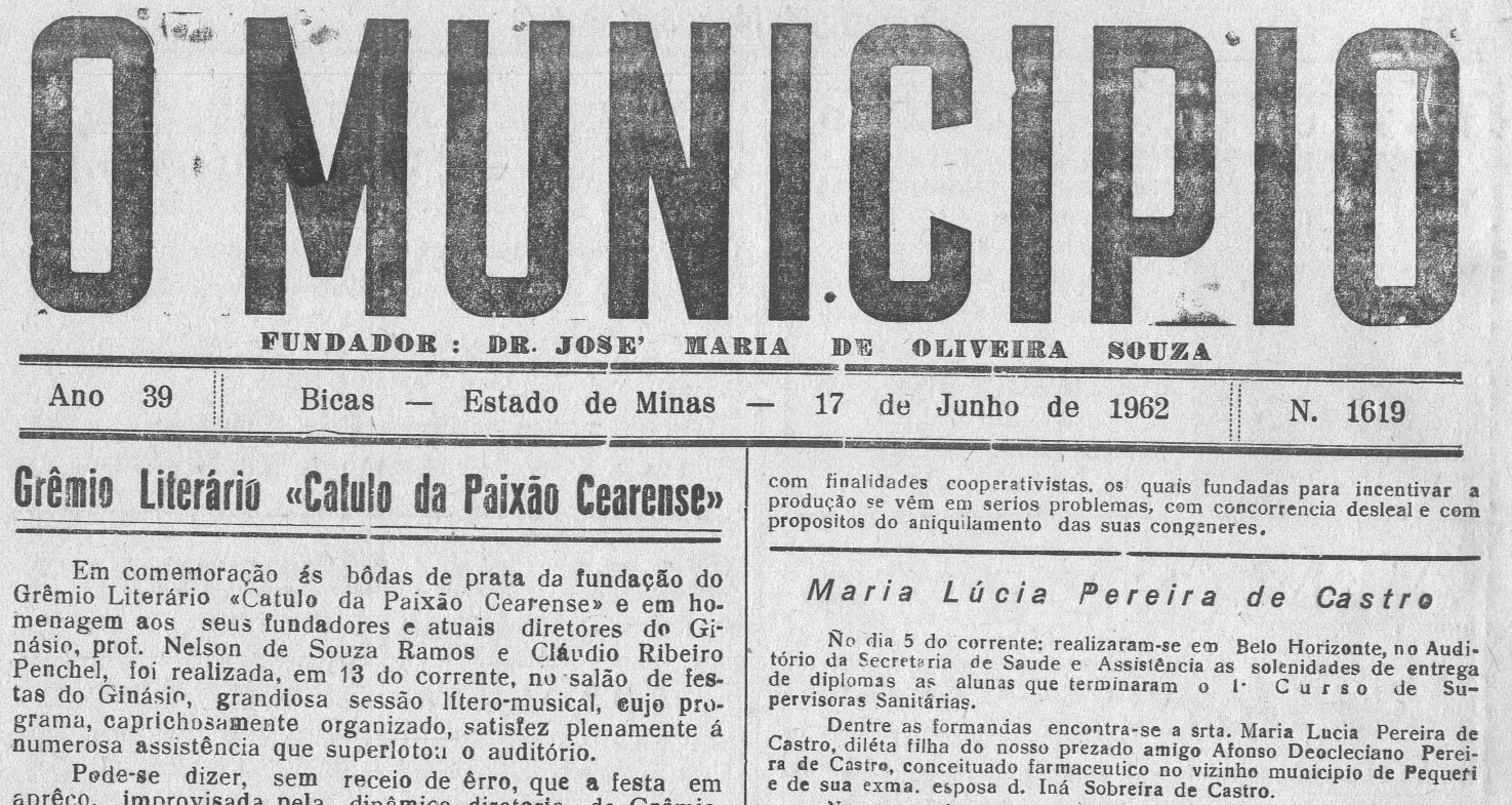 Leia mais sobre o artigo Há 60 anos, em 17/06/1962, O MUNICÍPIO publicava: Casamentos / Vida Esportiva / Assinantes Colaboradores