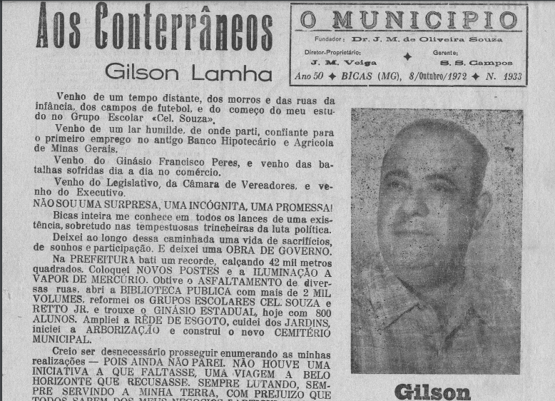 Leia mais sobre o artigo HÁ 50 anos, em 08/10/1972, O MUNICÍPIO publicava: Aos conterrâneos / Esporte é campeão do torneio João Havelange / Loja Maçônica Caridade e Luz IV