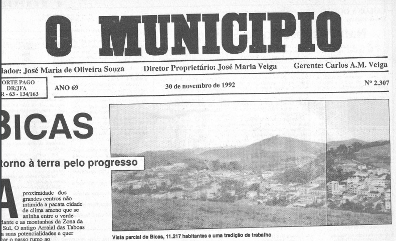 Leia mais sobre o artigo HÁ 30 anos, em 30/11/1992, O MUNICÍPIO publicava: Retorno à terra pelo progresso / Leopoldina A.C. / Falecimentos / Sociais / Há 50 anos