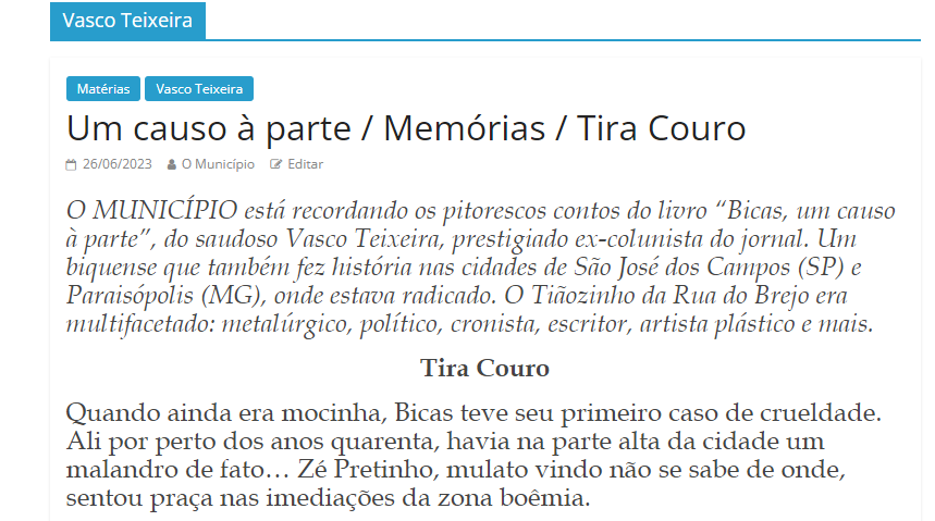 Leia mais sobre o artigo Um causo à parte / Memórias / Tira Couro