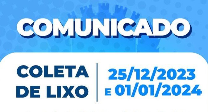 Leia mais sobre o artigo Coleta de Lixo – 25/12/2023 e 1/1/2024