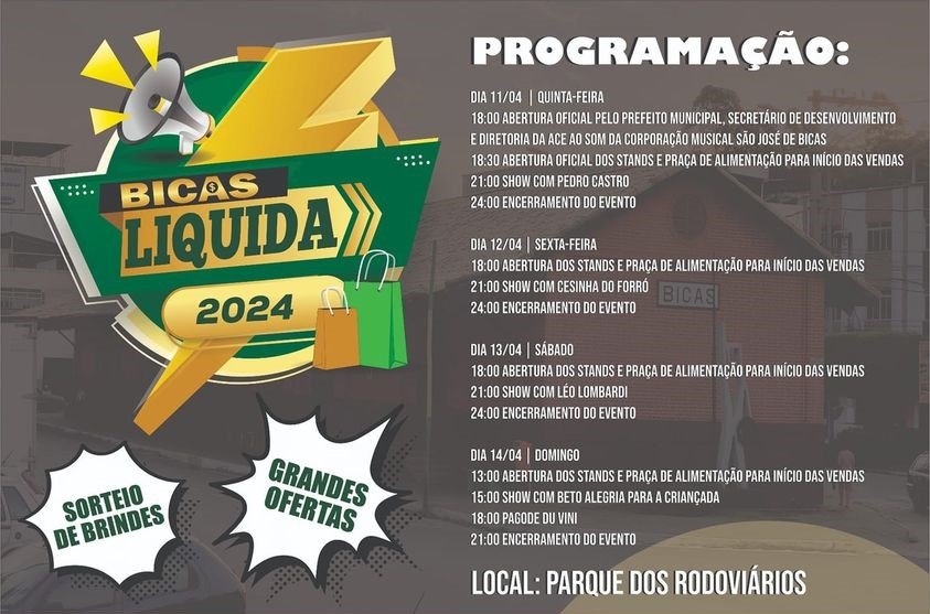 Leia mais sobre o artigo Bicas Liquida 2024 / Veja a Programação e as Lojas Participantes