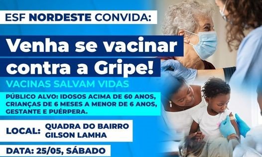 Leia mais sobre o artigo Vacina contra a gripe | Neste sábado, 25/5 | Quadra do Bairro Gilson Lamha
