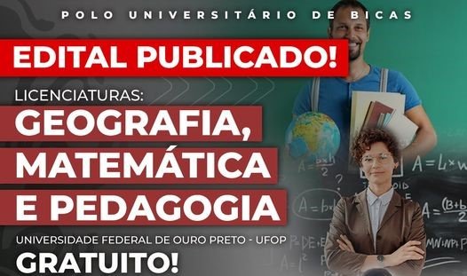 Leia mais sobre o artigo Parceria | Universidade Federal de Ouro Preto e Polo Universitário UAB de Bicas | Vagas para: Geografia, Matemática e Pedagogia