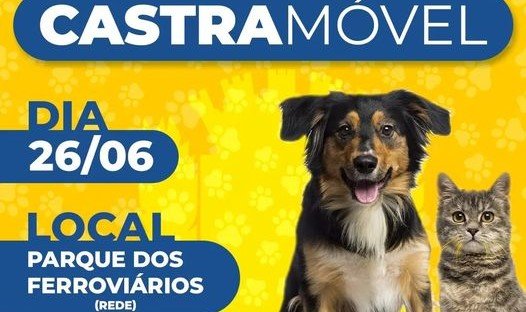 Leia mais sobre o artigo Castramóvel nesta quarta-feira, 26/6, no Parque dos Ferroviários