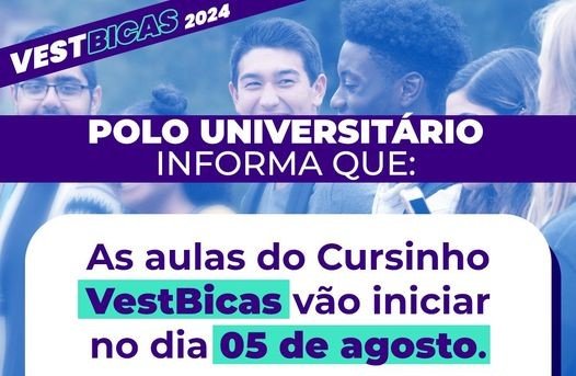Leia mais sobre o artigo As aulas do Cursinho VestBicas vão se iniciar dia 5 de agosto