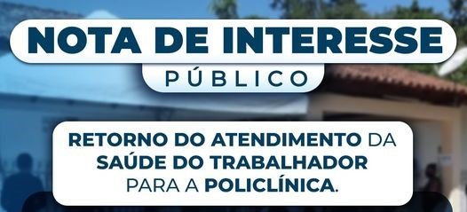 Leia mais sobre o artigo Prefeitura de Bicas | Retorno do atendimento da Saúde do Trabalhador para a Policlínica