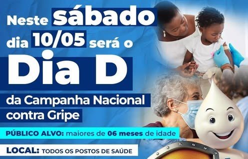Leia mais sobre o artigo Prefeitura de Bicas | Sábado dia 10 será o dia D da Campanha Nacional contra Gripe