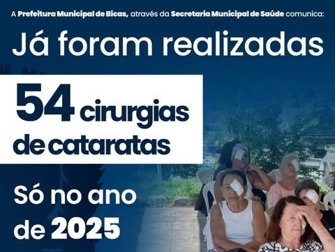 Leia mais sobre o artigo Prefeitura de Bicas | Só em 2025 já foram realizadas 54 cirurgias de catarata
