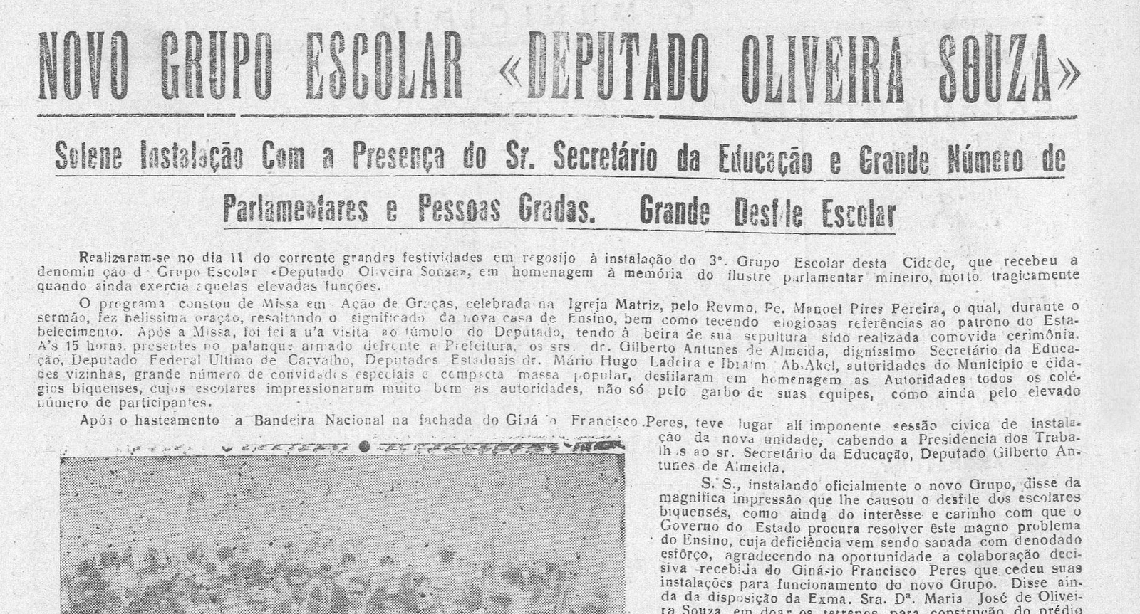 Leia mais sobre o artigo Há 60 anos, em 26/06/1966, O MUNICÍPIO publicava: Novo Grupo Escolar “Dep. Oliveira Souza”_Casamentos: Marks e Stella – Milton Fernando e Rosália_Futebol e Vida Esportiva
