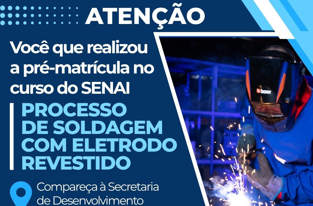 Leia mais sobre o artigo Bicas_Atenção você que realizou a pré-matrícula no curso do SENAI