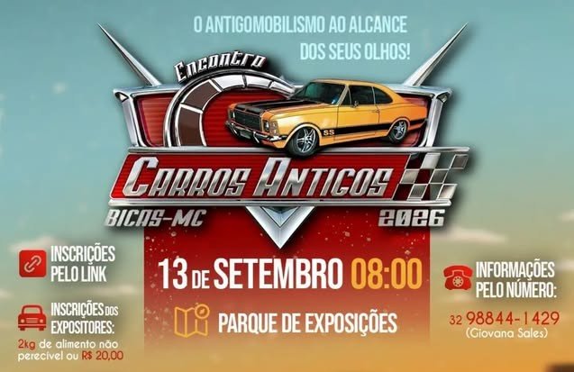 Leia mais sobre o artigo 5º Encontro de Carros Antigos de Bicas/MG 2026
