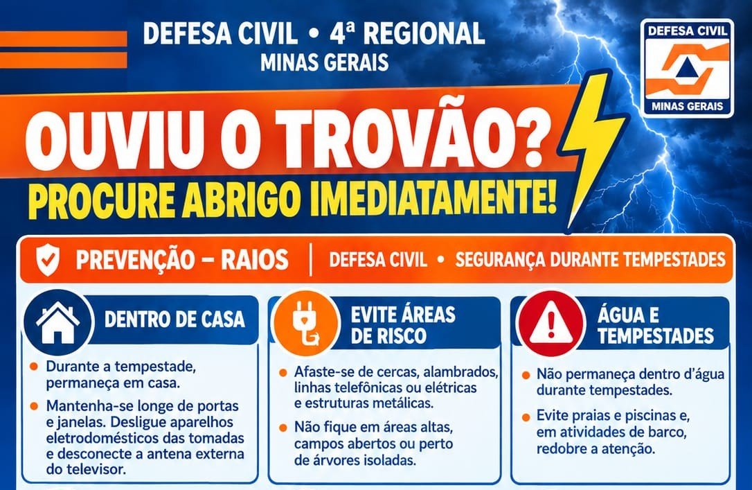 Ouviu trovão? Procure abrigo imediatamente!